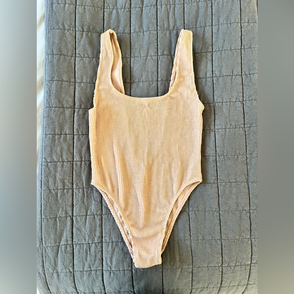 Tan + Lines Blush Scrunch One Piece